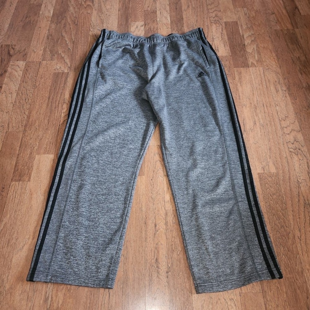 Adidas Climawarm Grey Heather 3-Stripe Track Pants Mens 2XL Athletic Trouser 793
